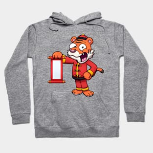 2022 Chinese New Year Cute Tiger With Scroll Hoodie